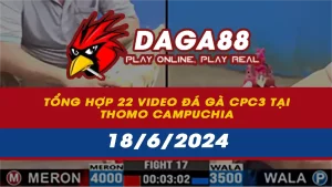 Tổng hợp 22 Video đá gà CPC3 tại Thomo Campuchia ngày 18/6/2024